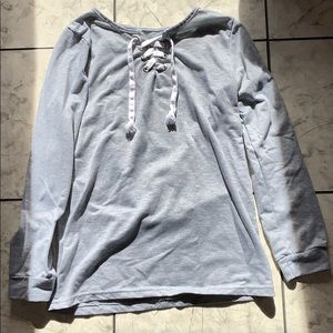 Gray Long Sleeve Tie Up